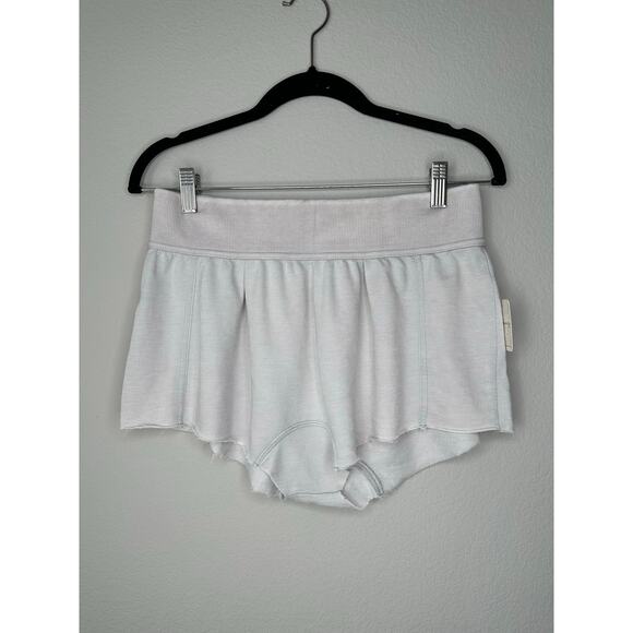 FREE PEOPLE Cozy Soft Comfy Casual Harem Lounge Sweat Shorts in Light Grey XS - Picture 4 of 8